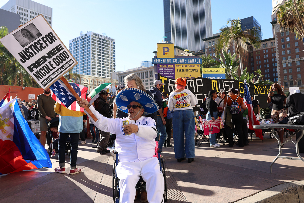 ICE Out of LA Protest Draws Hundreds to DTLA